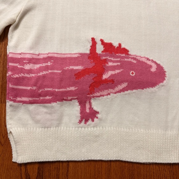 Mairos Pachi white and pink Axolotl sweater size M - Picture 4 of 16